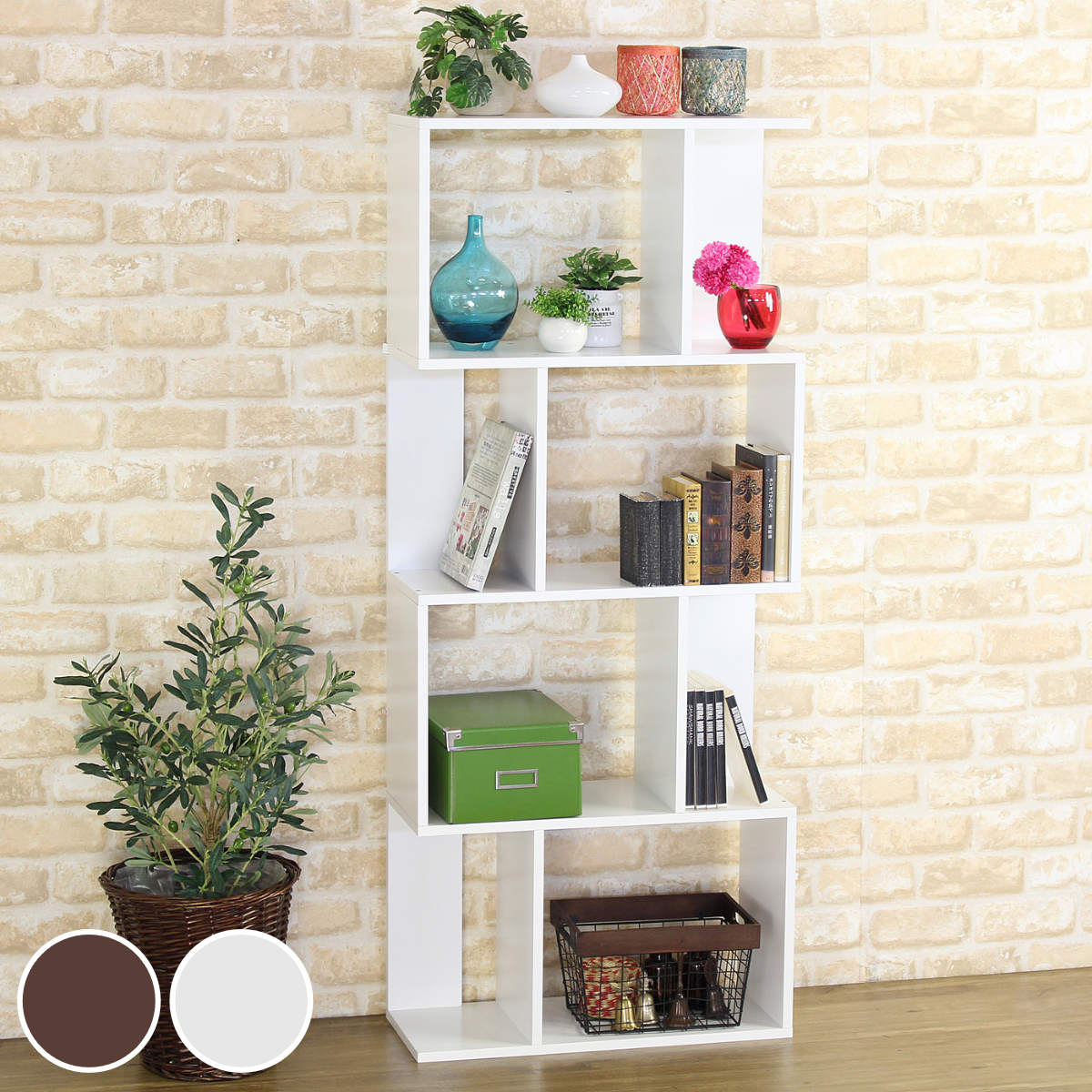 楽天市場】オープンラック 4段 本棚 ジグザグラック 幅59cm （ 送料