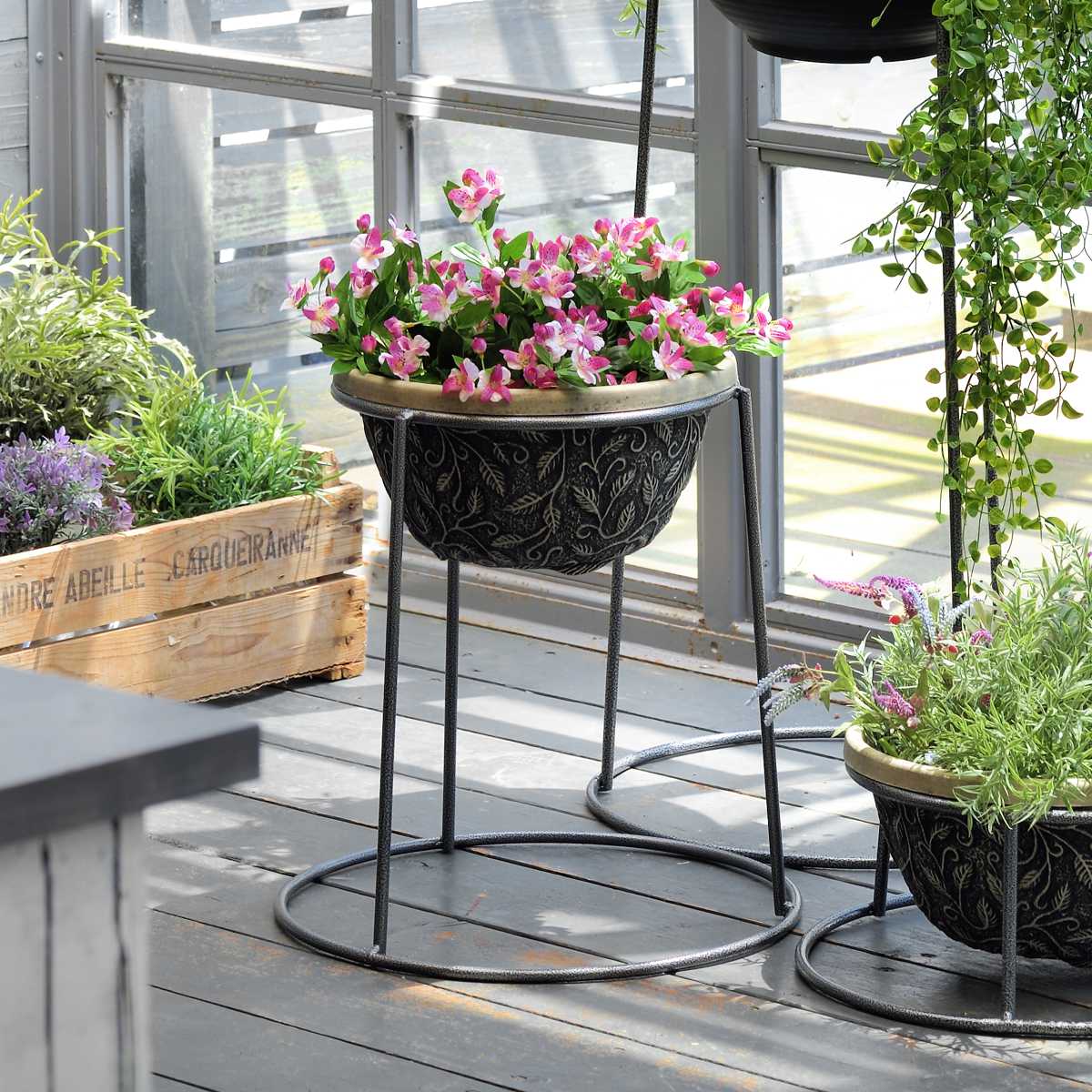 楽天市場】プランタースタンド ハンマートンボールプランター 高さ40cm