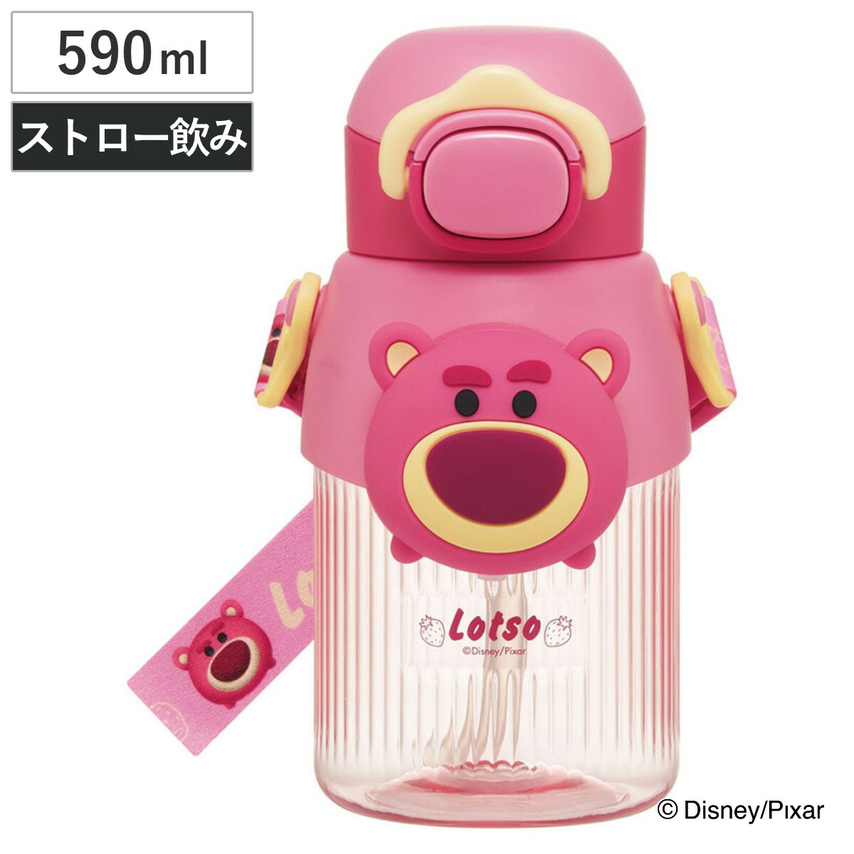 楽天市場】水筒 590ml マスコットストローボトル ツムツムミニー