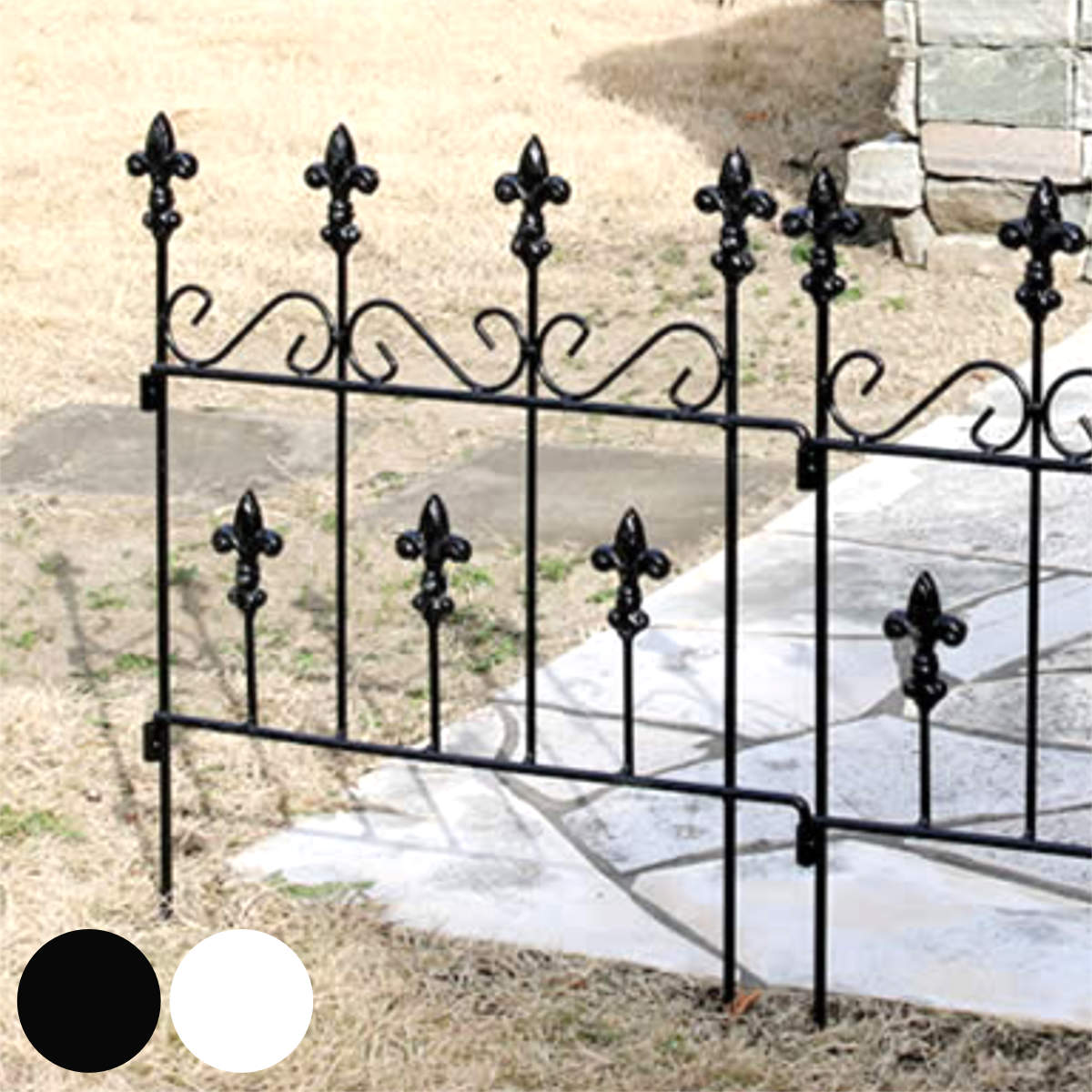 楽天市場】ガーデンフェンス アイアン 幅58×奥行2.5×高さ36cm オールド