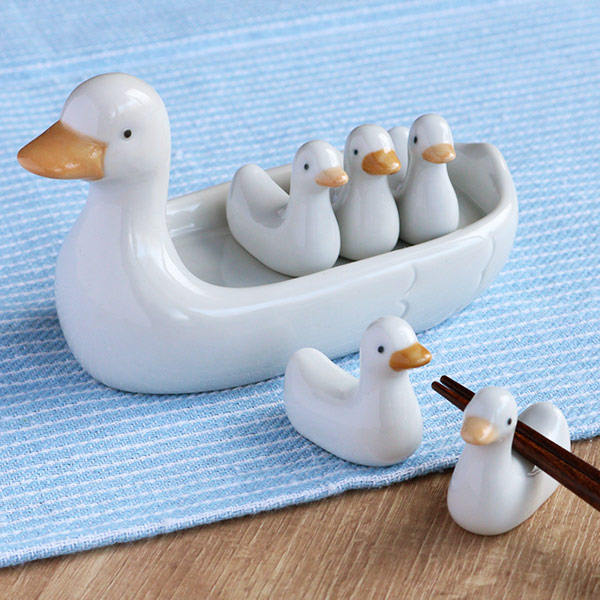 楽天市場】箸置き アヒル 5客セット おもしろ かわいい 磁器 日本製