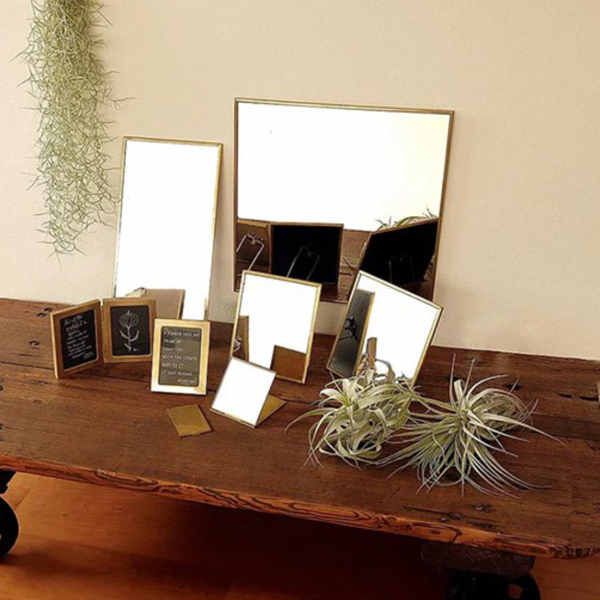 楽天市場】ウォールミラー 正方形 40cm アンティーク調 真鍮フレーム