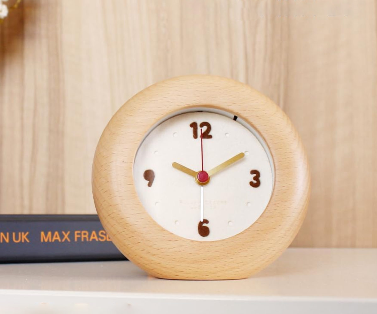楽天市場】置き時計 イハナ フェルト アラームクロック 天然木 （ 時計