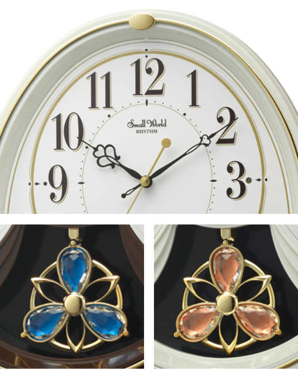 楽天市場】振り子時計 スモールワールドリリィ 電波時計 6曲収録 時計