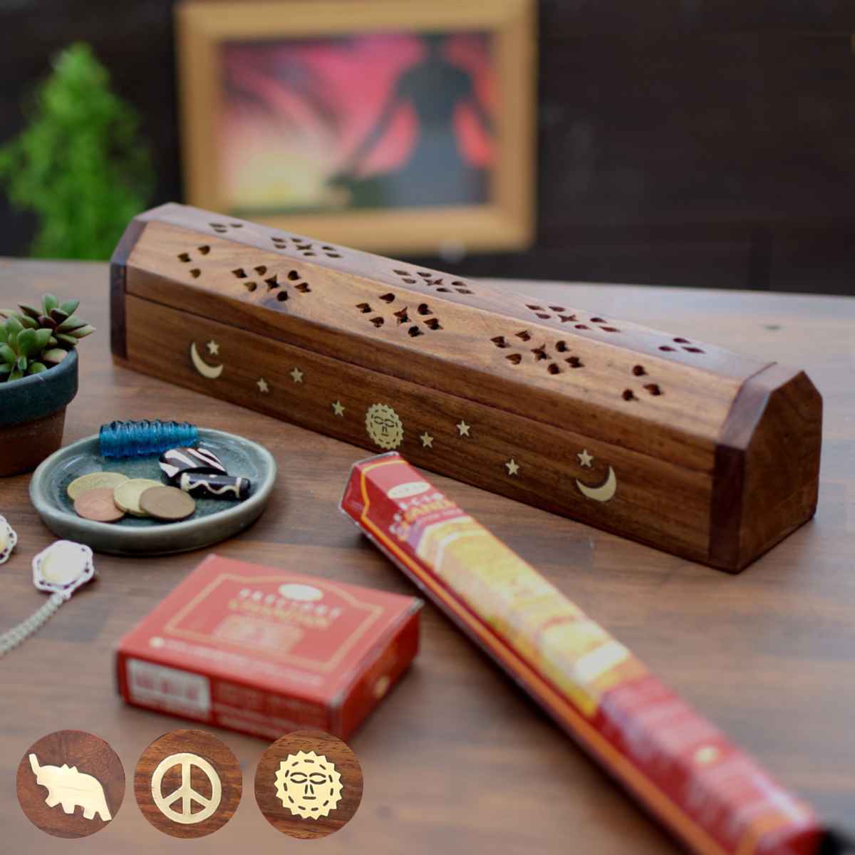 楽天市場】香立 シーシャムBOX香立て 木製 （ 香立て お香立て イン