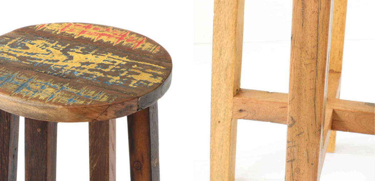 楽天市場】ラウンドハイスツール ボート古材 高さ70cm 木製 （ 送料