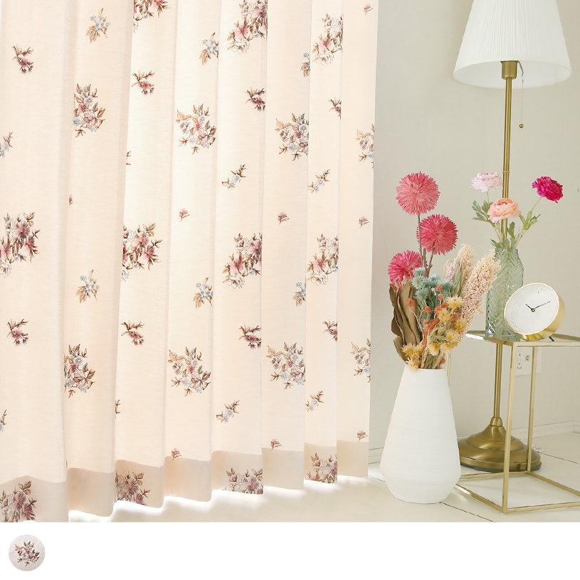 楽天市場】【4月中旬入荷予定】【ポイント5倍】 花柄 カーテン 非遮光