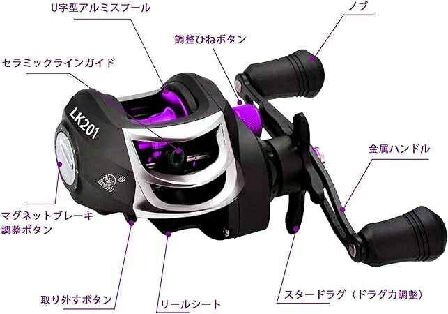 楽天市場】ベイトリール 海釣り 淡水釣り 両用 マグネットブレーキ 左