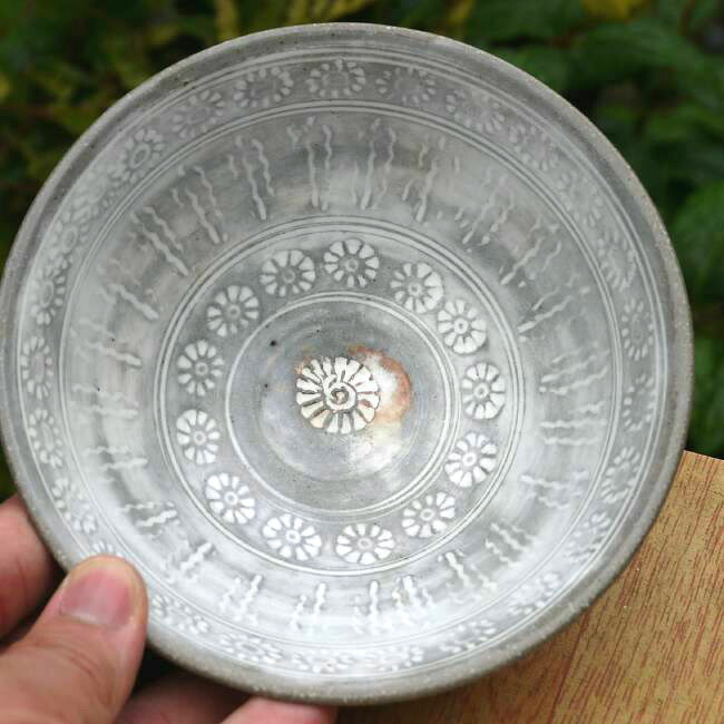 平茶碗 三島 与し三 - 京焼清水焼 松韻堂