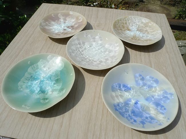 結晶釉色変わり銘々皿 【送料無料】 - 京焼清水焼 松韻堂