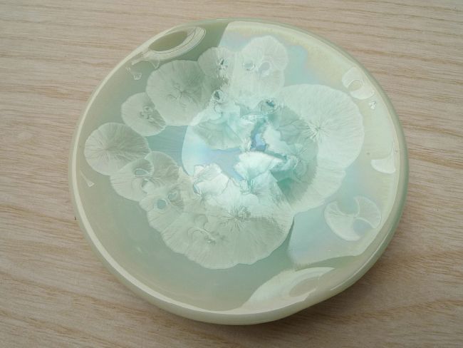 結晶釉豆皿 緑 - 京焼清水焼 松韻堂