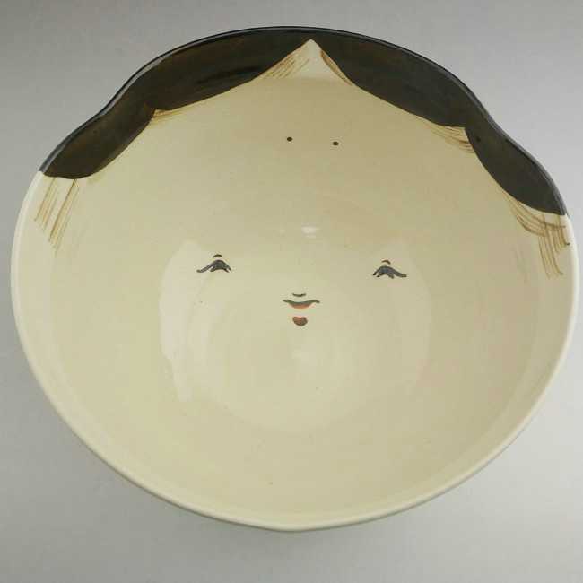 お福菓子鉢 与し三 大 - 京焼清水焼 松韻堂