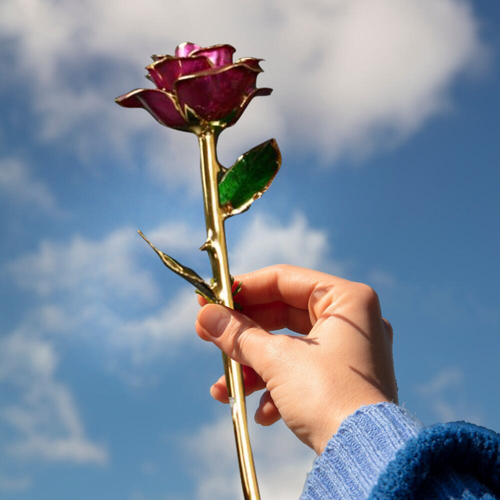 楽天市場】24K 金メッキ バラ パープル 紫 ローズ 薔薇 おしゃれ