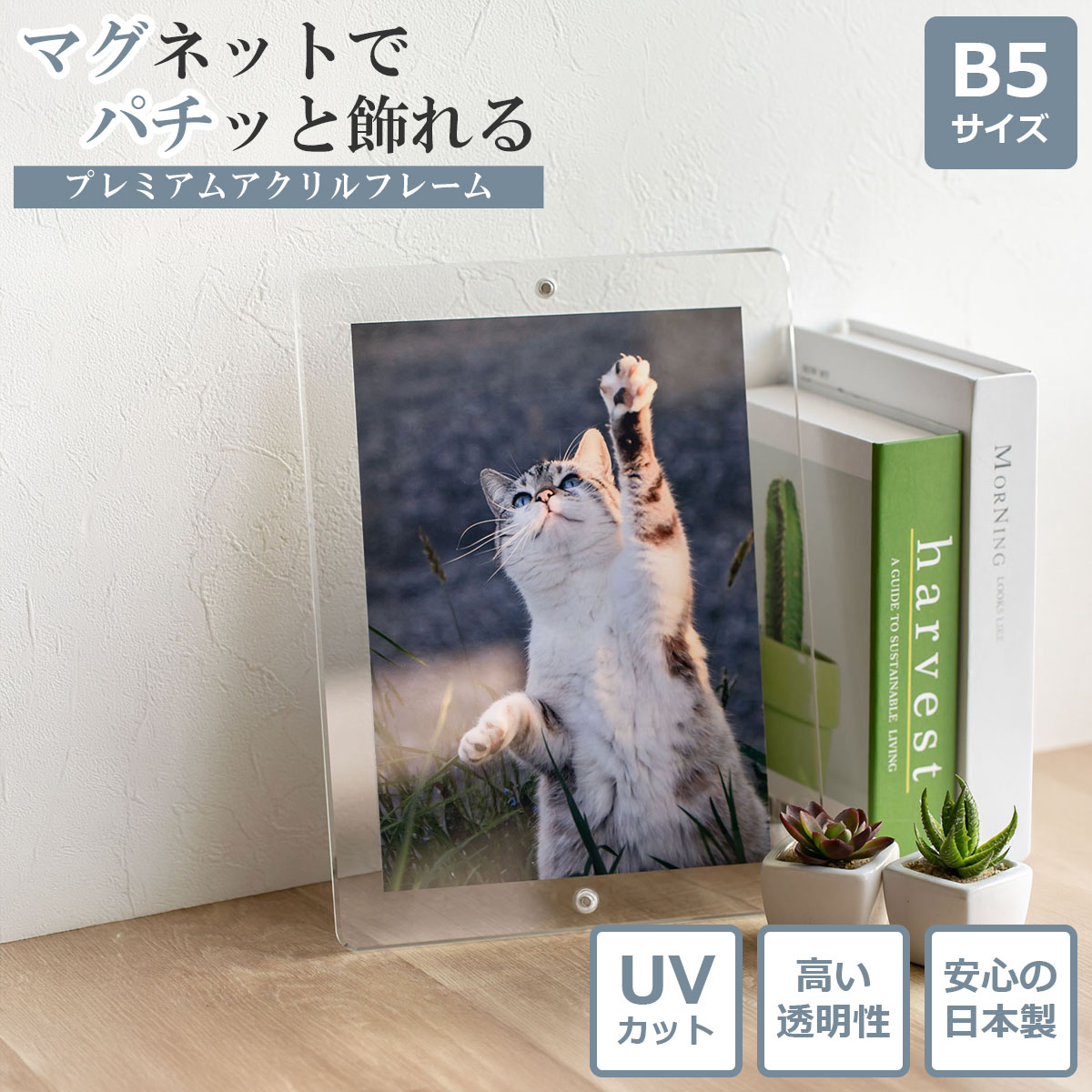 楽天市場】【日本製】 マグパチ フォトフレーム B5サイズ スタンド付き
