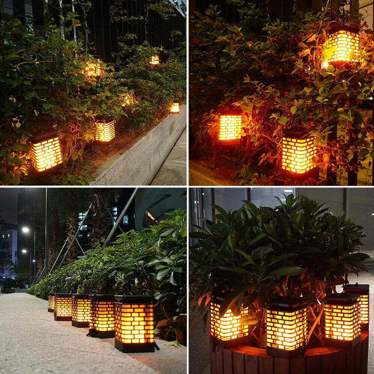 楽天市場】ソーラー ガーデンライト ランタン 炎 2Way充電 屋外用 防水