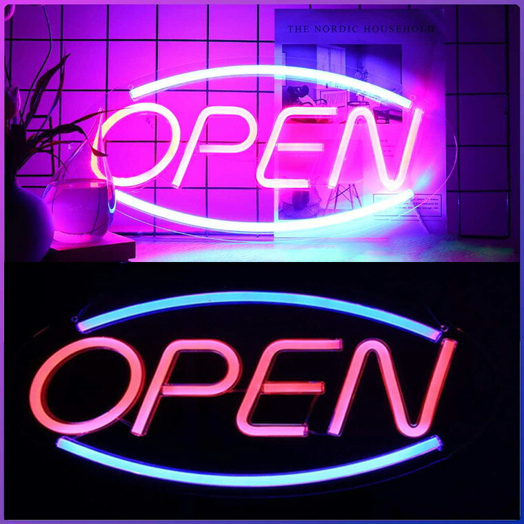 楽天市場】LED看板 open ネオン 看板 ネオンサイン USB電源 ネオン管