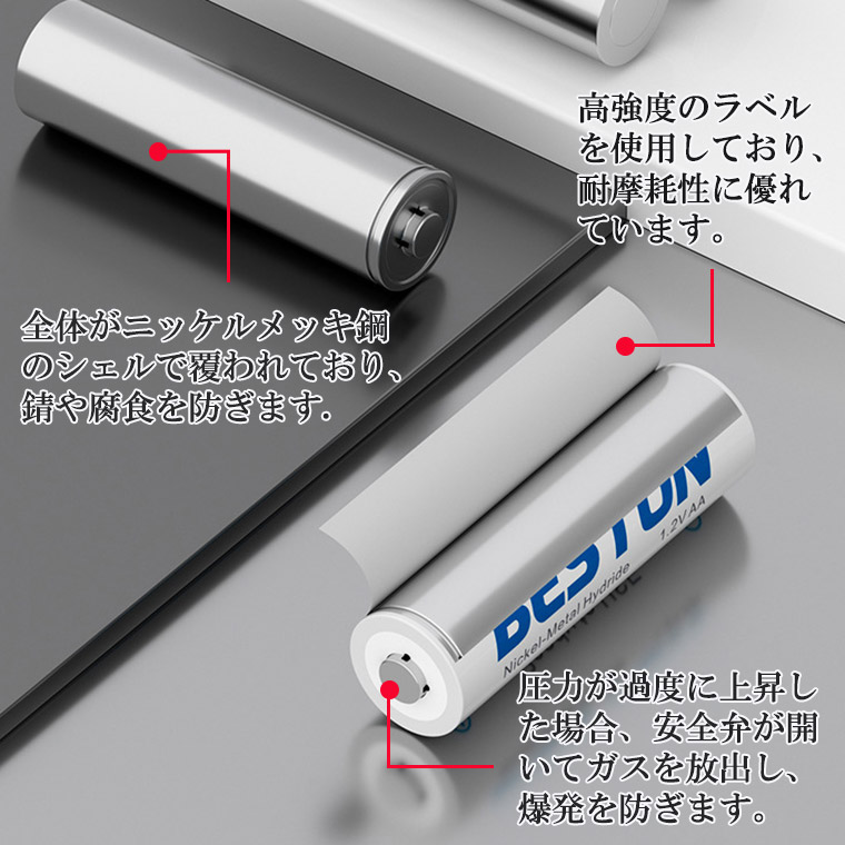 楽天市場】1年保障付 単3 充電池 ニッケル電池 2000mAh 水素充電池 1.2