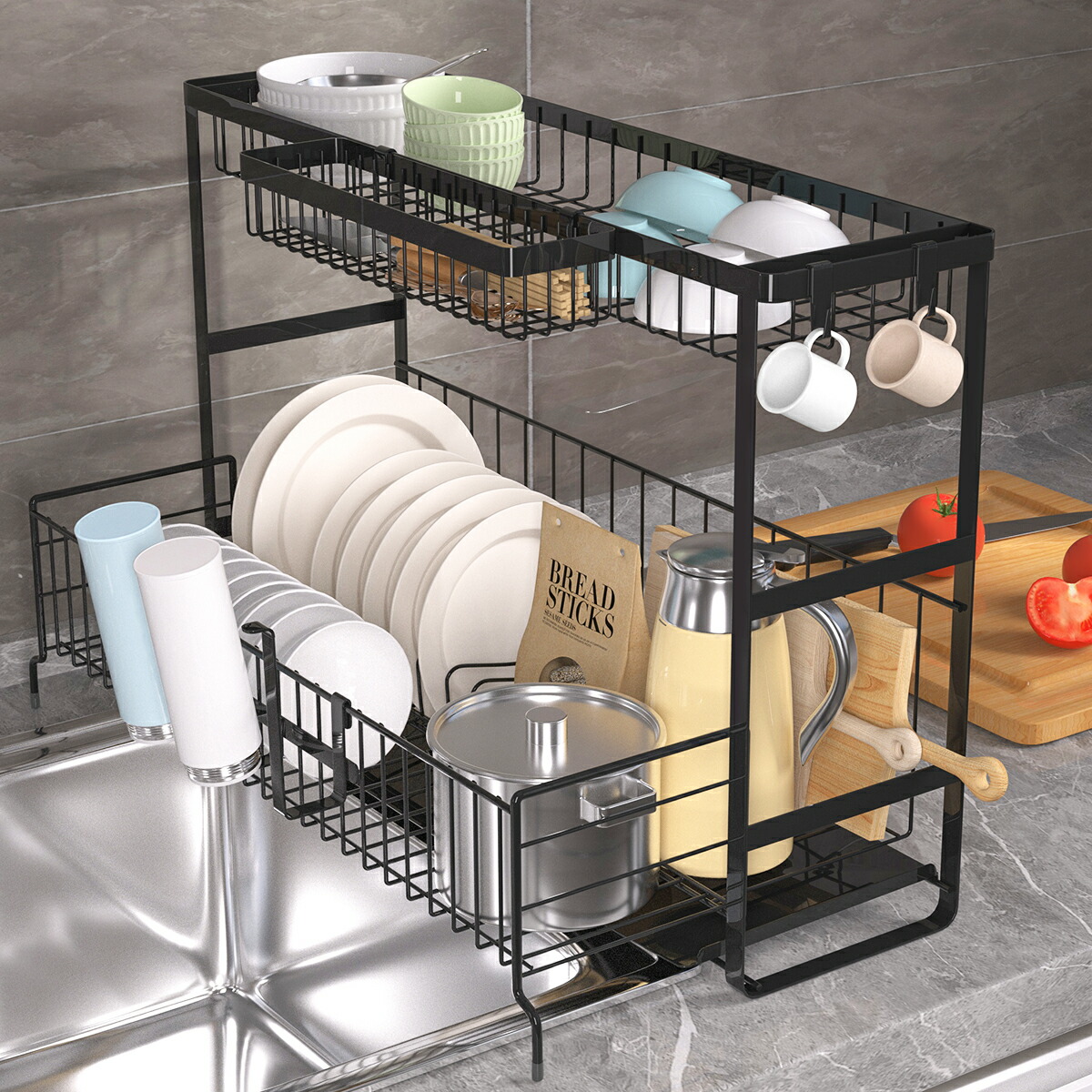 楽天市場】【SS半額⇒P2倍+5％OFF】水切りラック 2段 伸縮式 水切り