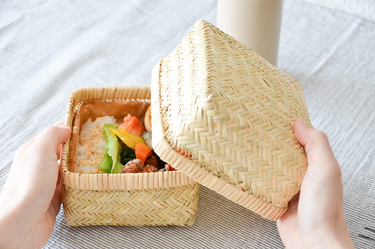楽天市場】弁当かご 角 ミニ/小 2サイズ Bタイプ すず竹 あじろ編み 蓋