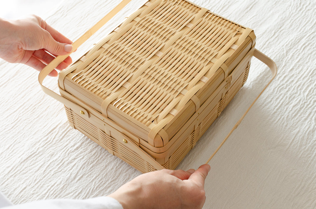 楽天市場】竹製 手つき弁当かご 中/大/大二段 3タイプ 鹿児島県 九州産