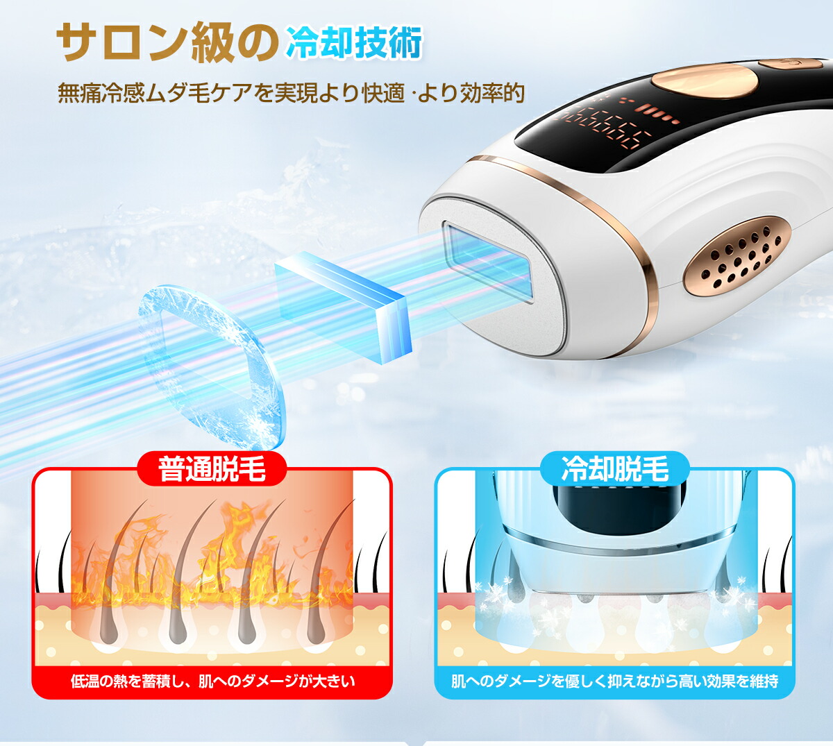 楽天市場】【スーパーSALE限定60%OFF!!】 脱毛器 冷感脱毛器 だつもう