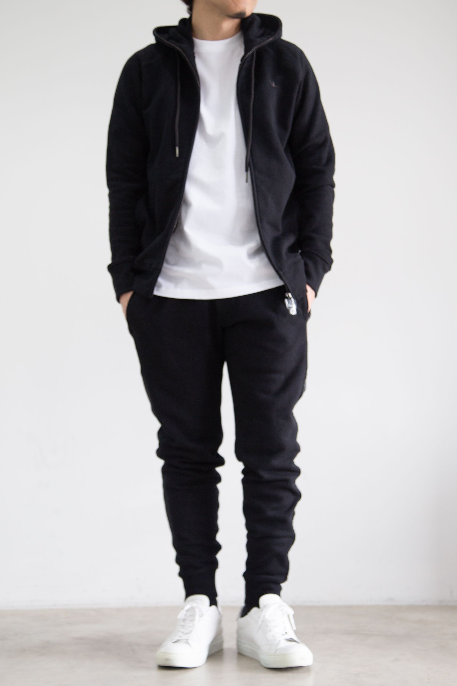 1PIU1UGUALE3 RELAX - 【セットアップ】テープロゴフーディー・ロング