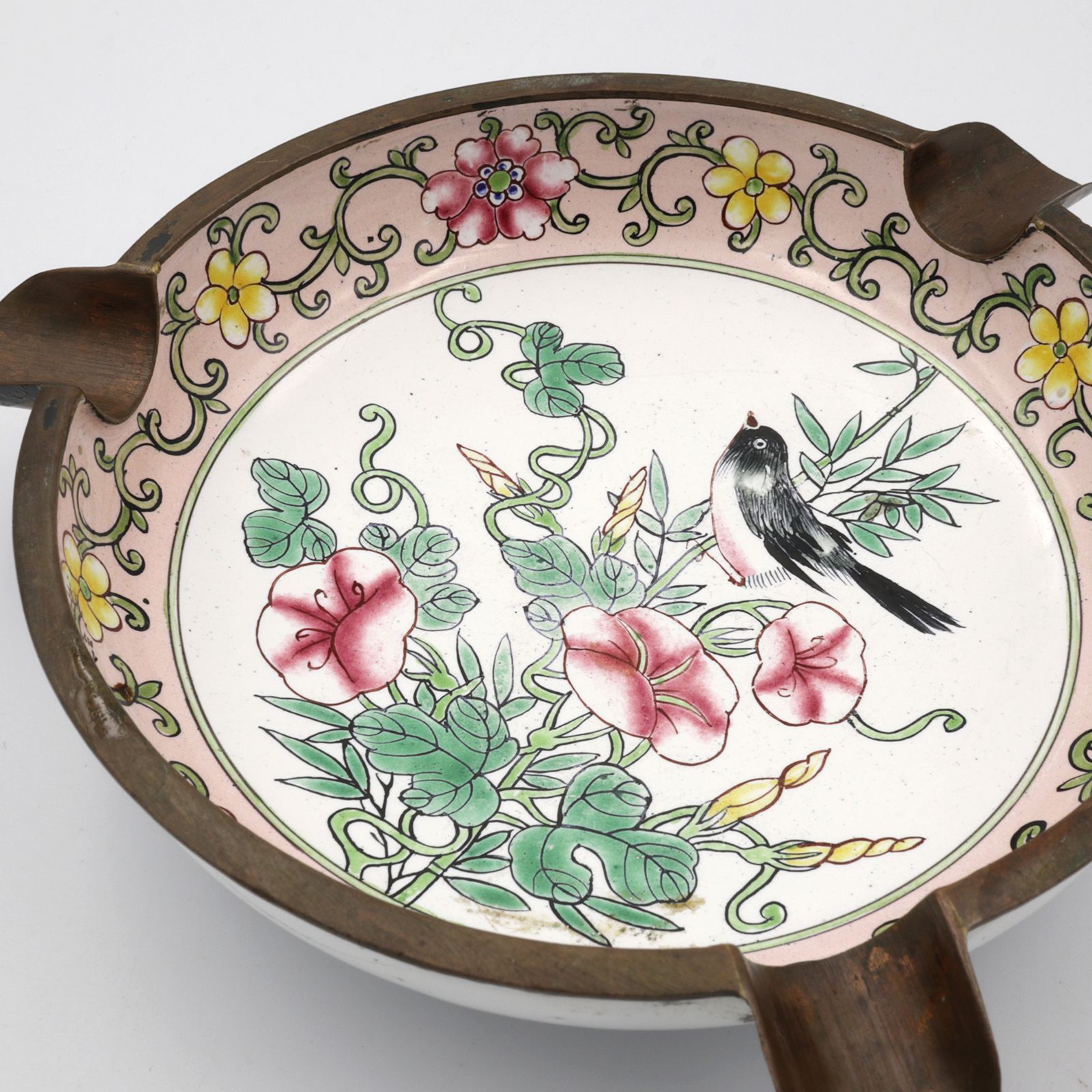 朝顔と小鳥 灰皿 ホーロー 1930s ベルギー | corne/コルネ