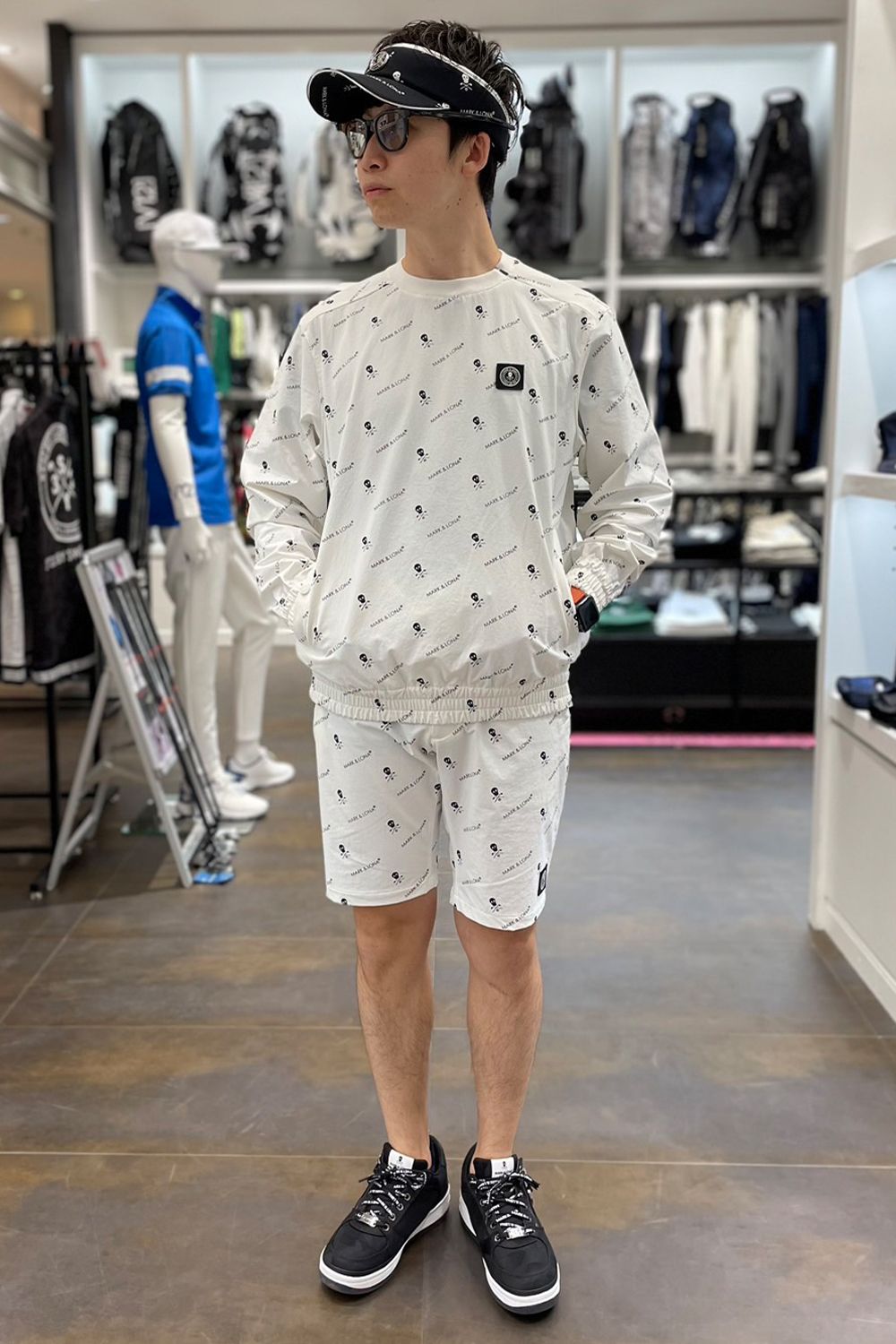 MARK & LONA マークアンドロナ セットアップ ゴルフ 総柄 スカル