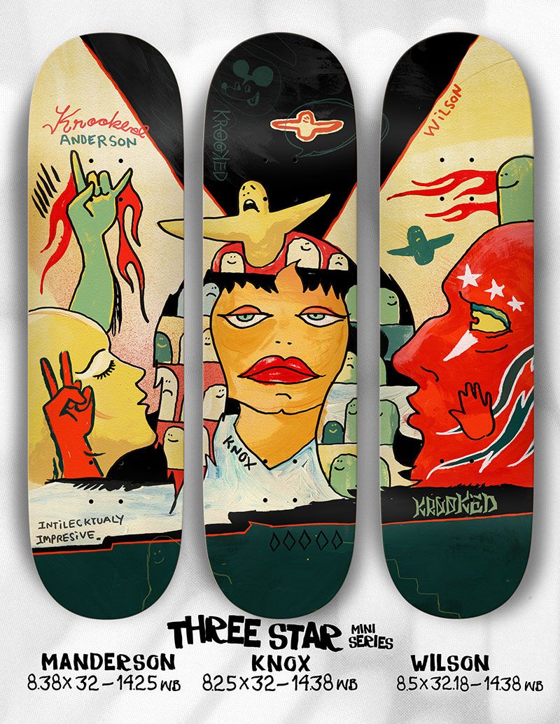 KROOKED SKATEBOARDS - Krooked Three Star Manderson 8.38 / スケボー