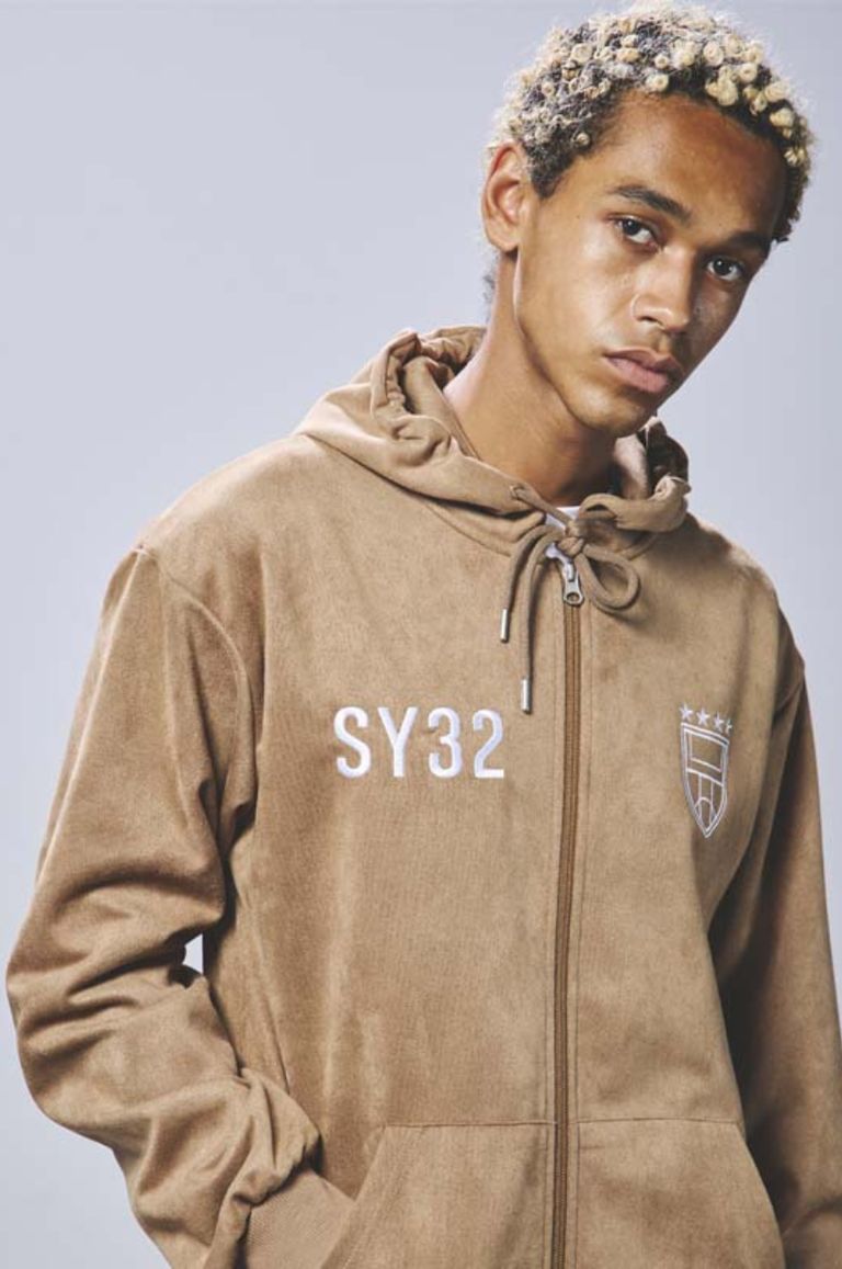 SY32 by SWEET YEARS - ESTER SUEDE ZIP HOODIE (ベージュ