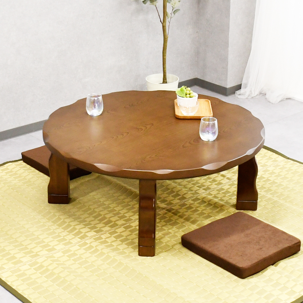 こたつ 105cm 丸 円形 おしゃれ 家具調 ローテーブル センターテーブル