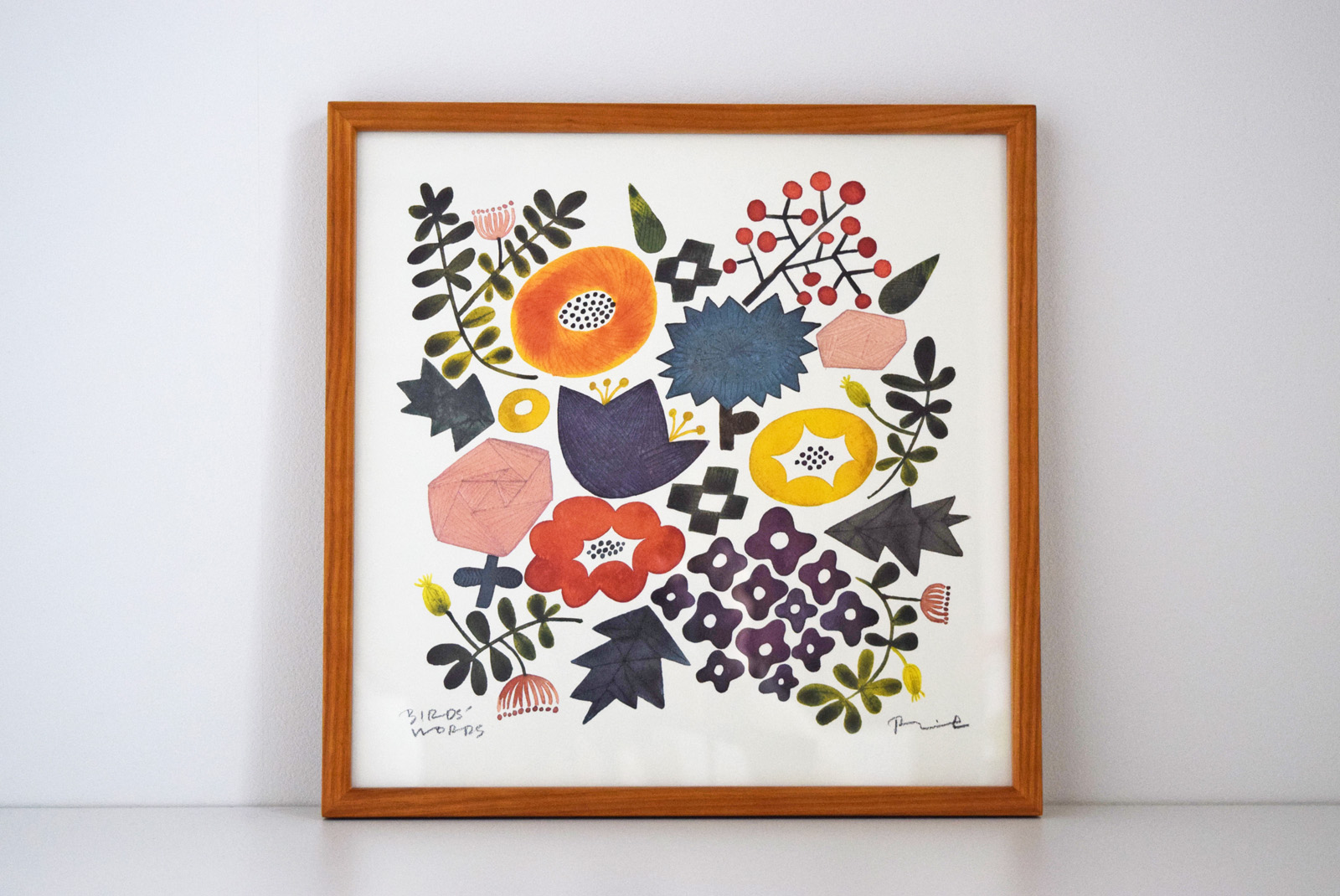 バーズワーズ[BIRDS'WORDS]ポスターPOSTER SHABBY WREATH 20cm×20cm