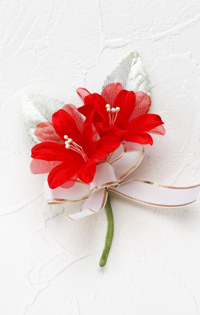 アートフラワーパーツ・染花 ・布花】シェリー／レッド 造花 アート