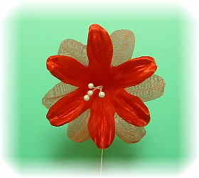 アートフラワーパーツ・染花 ・布花】シェリー／レッド 造花 アート