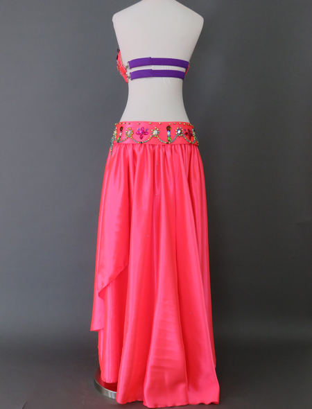 ベリーダンス衣装】青味ピンク×紫が透明感を引き立てる◎ベリーダンス