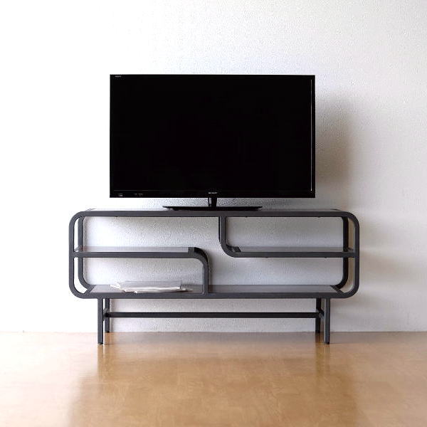 テレビ台 チーク材 アイアン 木製 天然木 無垢材 オープンラック 収納