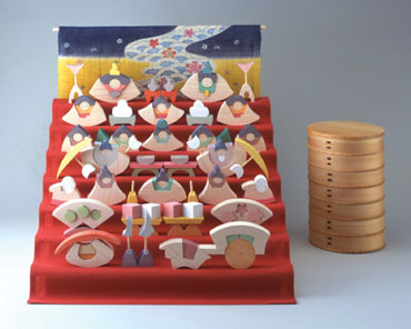 ひな人形 雛人形 遊プラン・小黒三郎 円びな五段飾り （特製垂幕 桜