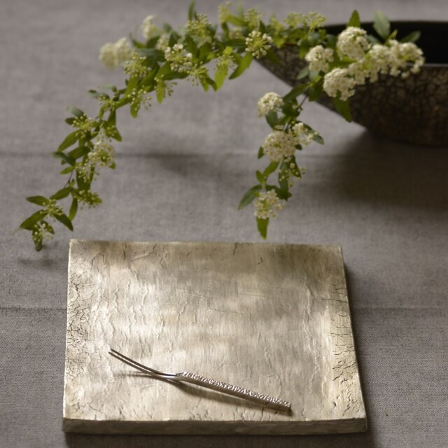 にしだゆか WBSB 長角皿 シルバー 作家もの和食器通販”IVORY