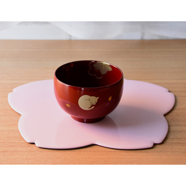 桜両面膳 10.0 ホワイト/ピンク ランチョンマット リバーシブル FC33-3