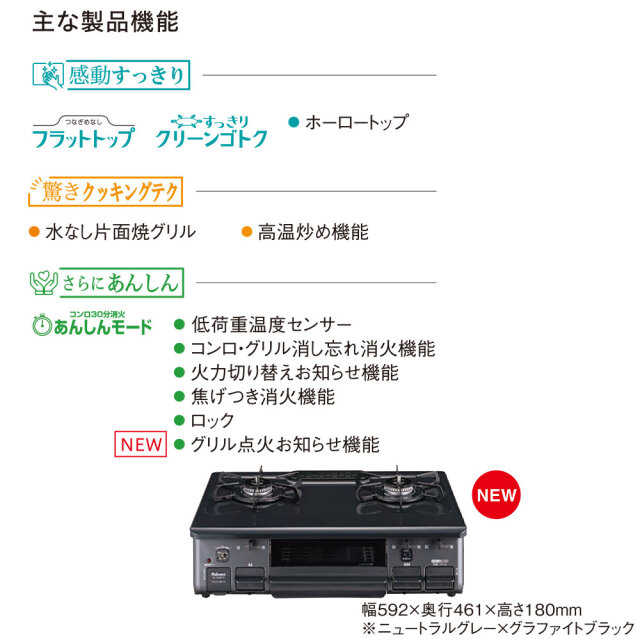 PA-S46B 左強火力 プロパンガス パロマ テーブルコンロ