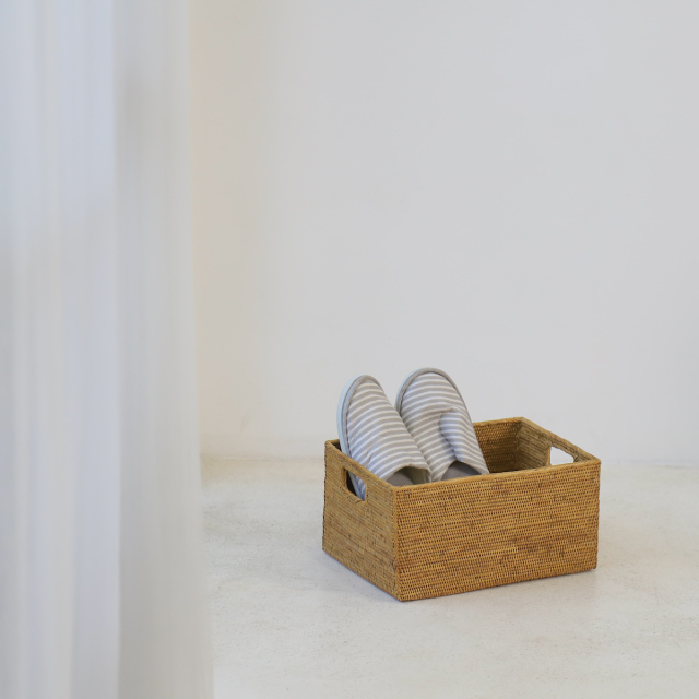 長方形小物入れ穴空き (BOX414) Rosily(ロージリー) バリ島 アタかご