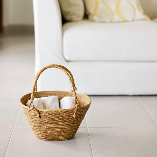 レトロ買物籠 Sサイズ (PNC145) Rosily(ロージリー) バリ島 アタ