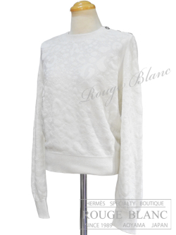 シャネル 2023 長袖ニット セーター ホワイト 白 #36 P75406 【新品