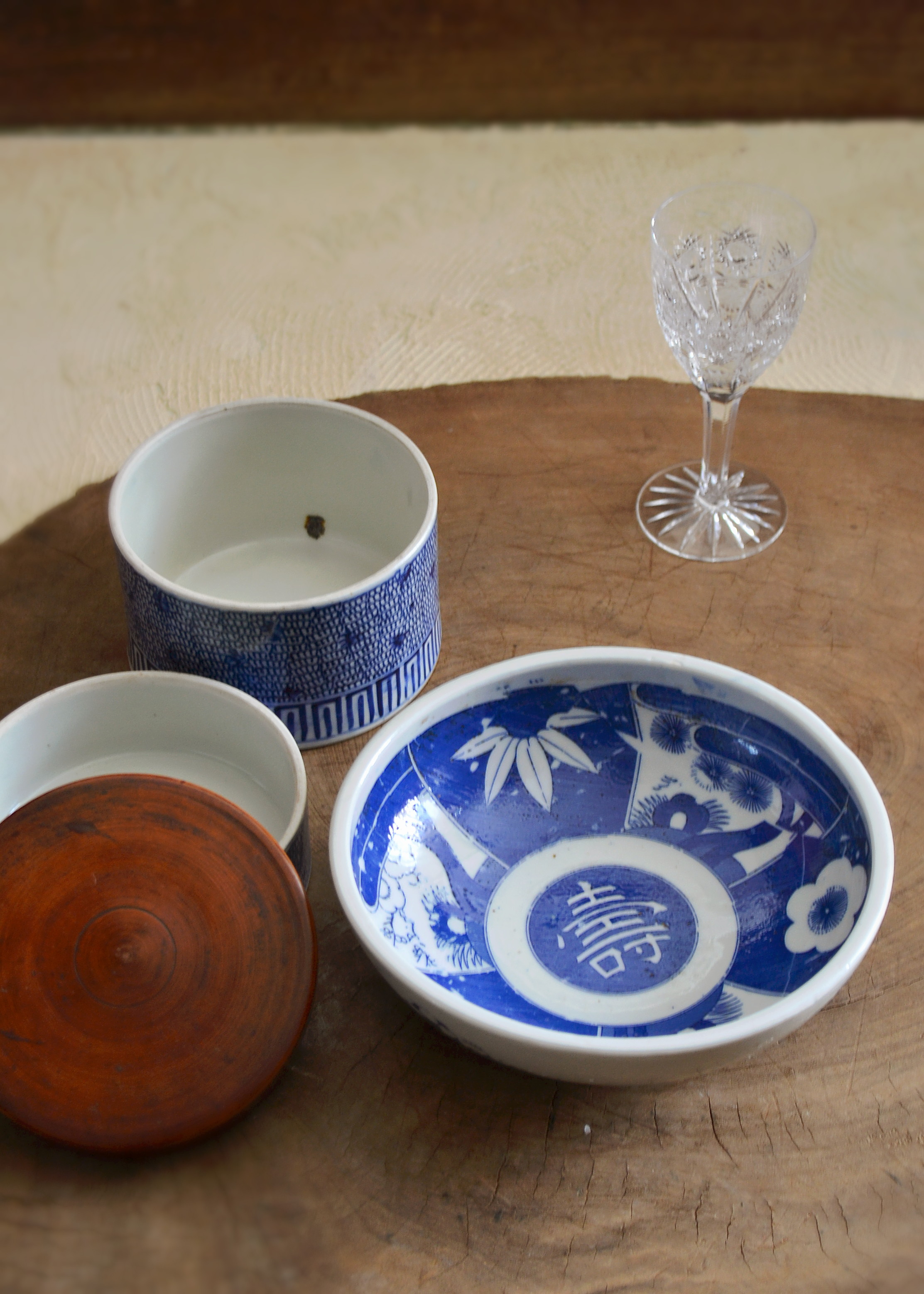 染付印判松竹梅見込寿紋鉢 和食器 和骨董