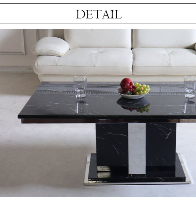 大理石使用 高級センターテーブル 130cm ブラック｜輸入家具の専門店