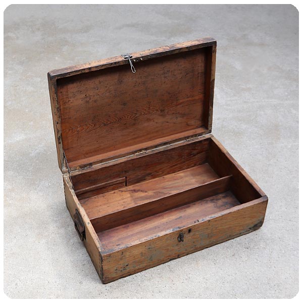 イギリス アンティーク オールドパインボックス/木箱/道具箱/古木/収納