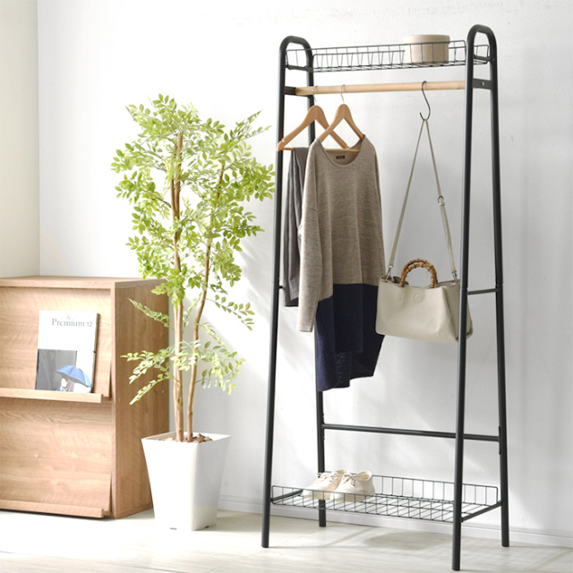 ハンガーラック 棚付き ポルコ 【22-100040】｜激安アウトレット家具