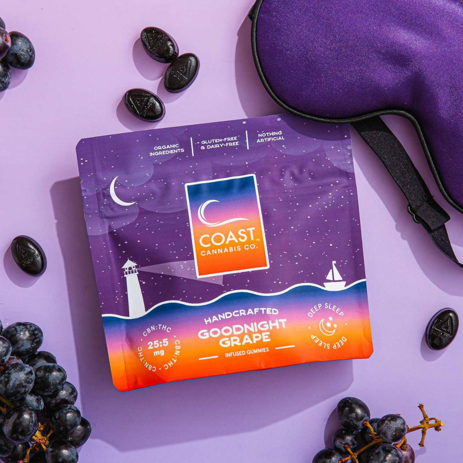 COAST Cannabis Co. Gummies | Goodnight Grape | 5:1 (CBN:THC