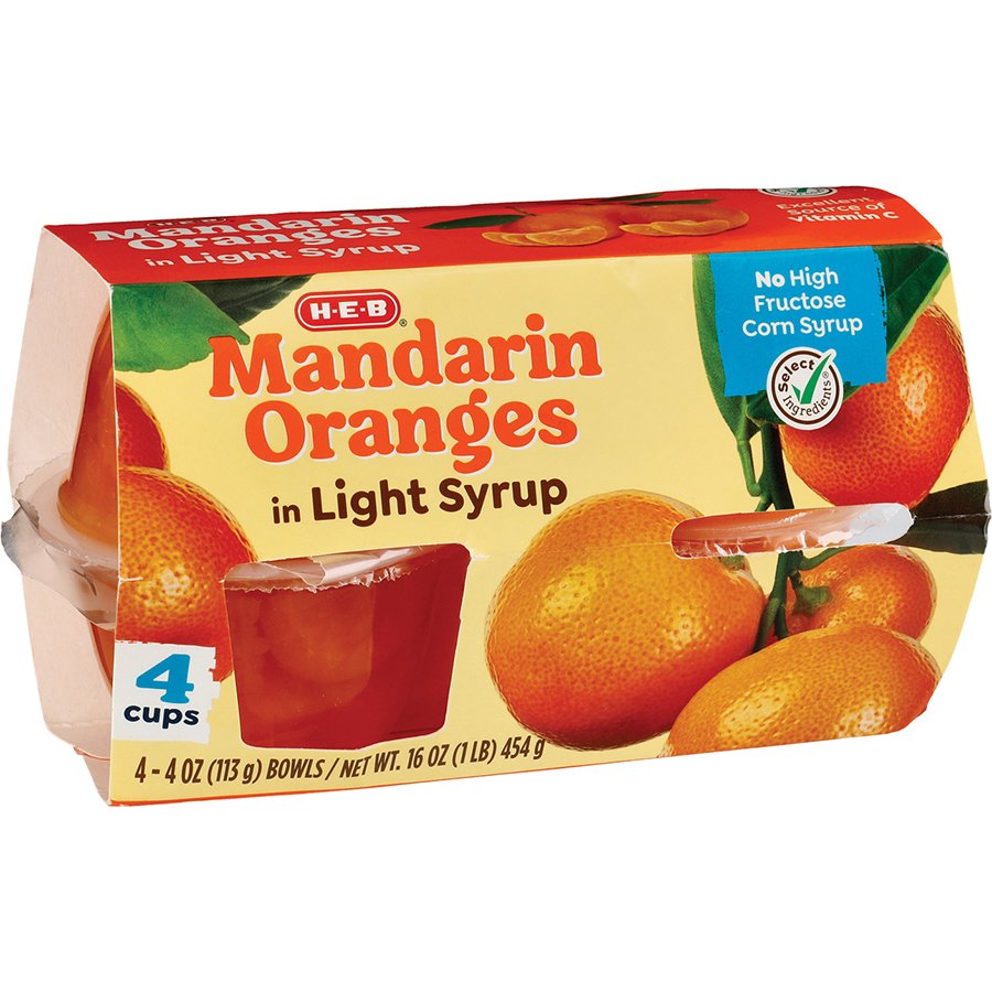 H-E-B Mandarin Orange Snack Bowls – Light Syrup, 4 pk | Joe V's