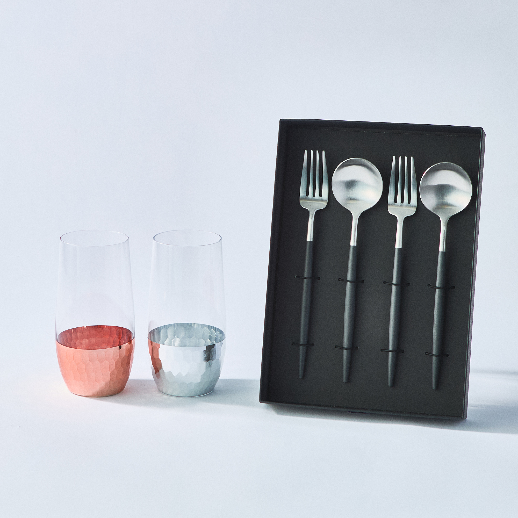 ペアワイングラス小(斜)山茶花 | 九谷和グラスのプレゼント・ギフト